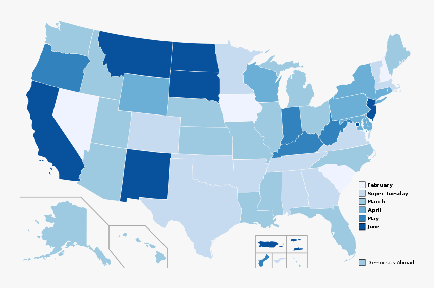 2016 Democrat Primary Dates Usa W Territories - Gay Marriage Legal 2018, HD Png Download
