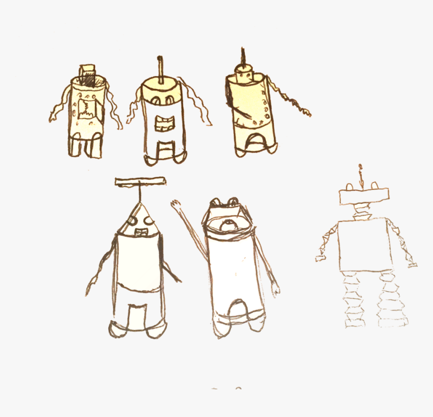 Robot-sketch - Sketch, HD Png Download