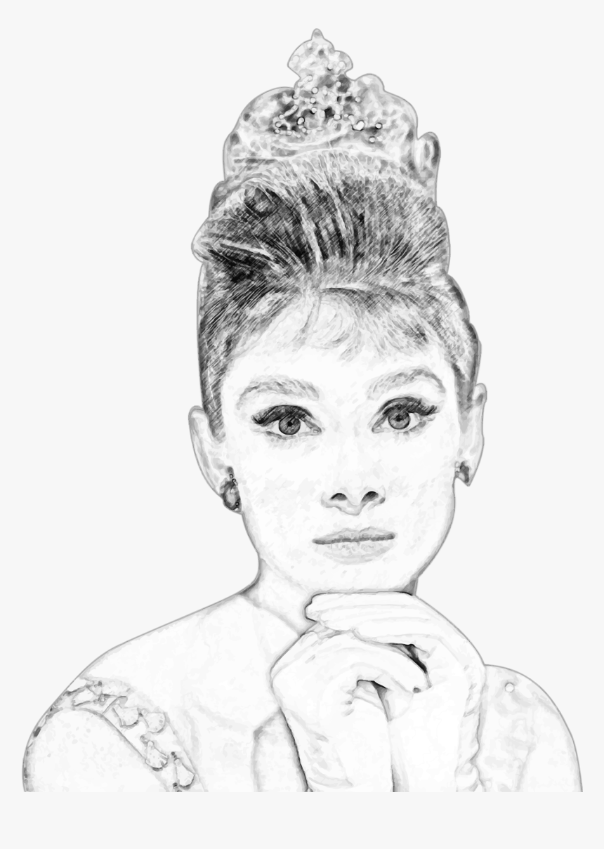Audrey Hepburn Pencil Sketch Portrait Clip Arts - Pencil Portrait Audrey Hepburn Sketch, HD Png Download