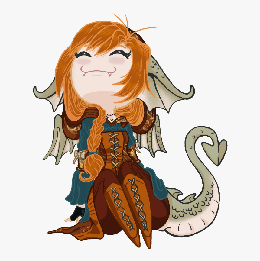 Drew Dragon Chibi Chains - Illustration, HD Png Download