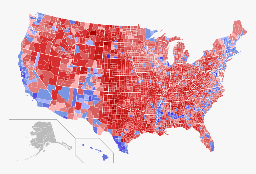 2016 Presidential Election By County, HD Png Download