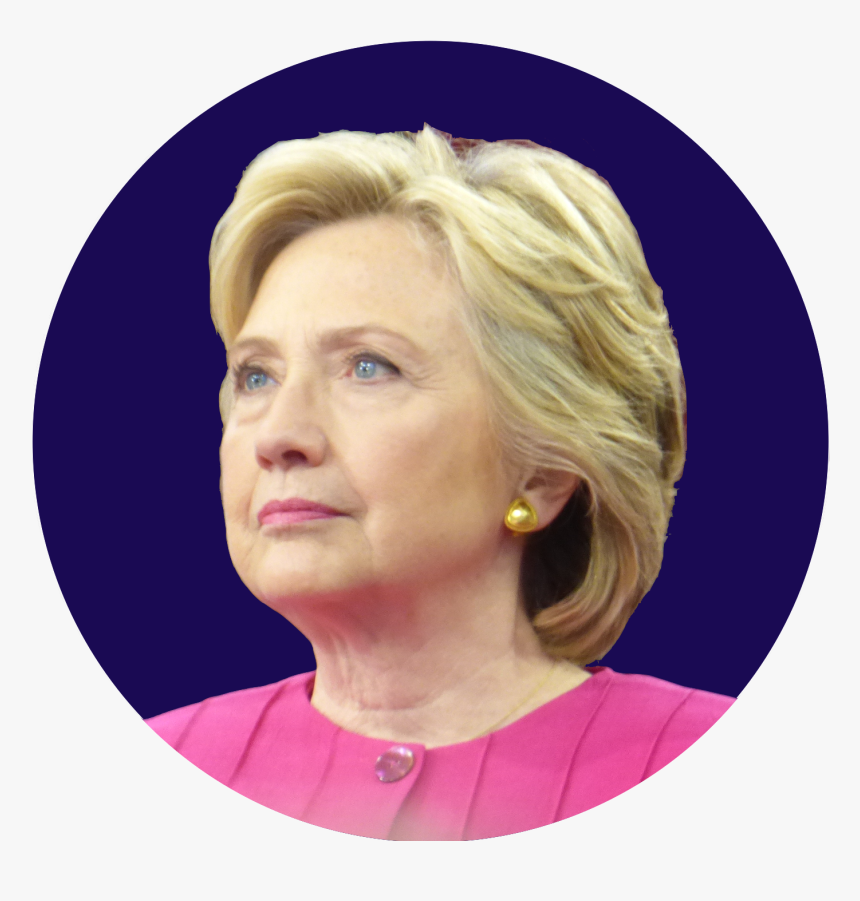 Hillary Rodham Clinton Circle Navy-blue Background - Circular Pictures Of Hillary Clinton, HD Png Download