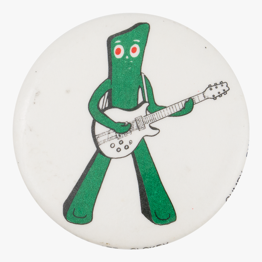 Gumby With Guitar Entertainment Button Museum - Cartoon, HD Png Download