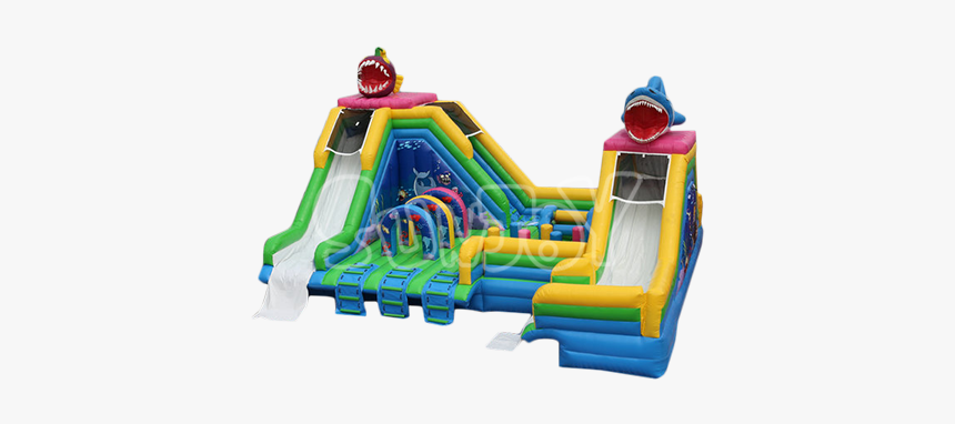 Sj-wsl16028 Inflatable Double Fish Water Slide Bounce - Inflatable, HD Png Download
