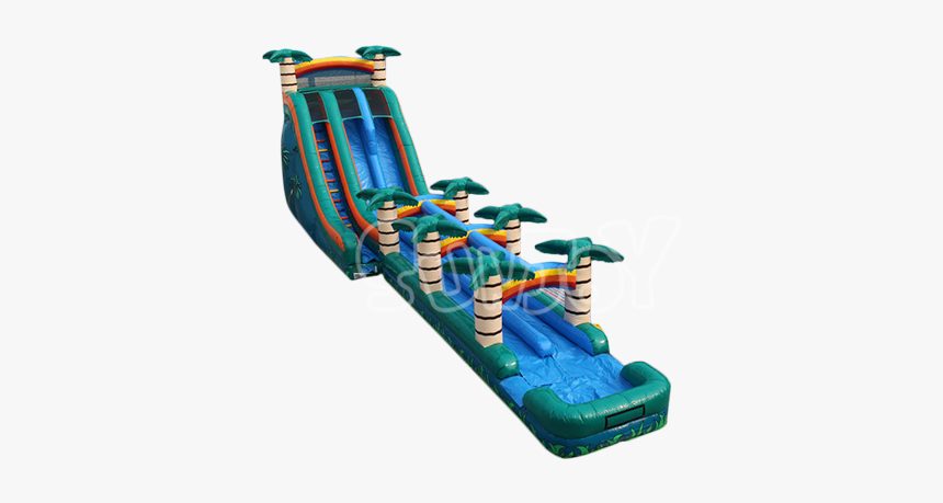 73 Ft Long Palm Tree Water Slide - Inflatable, HD Png Download