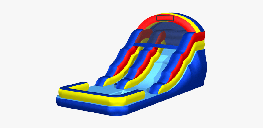 Water Slide 16 Pool Blue Red Yellow - Inflatable, HD Png Download