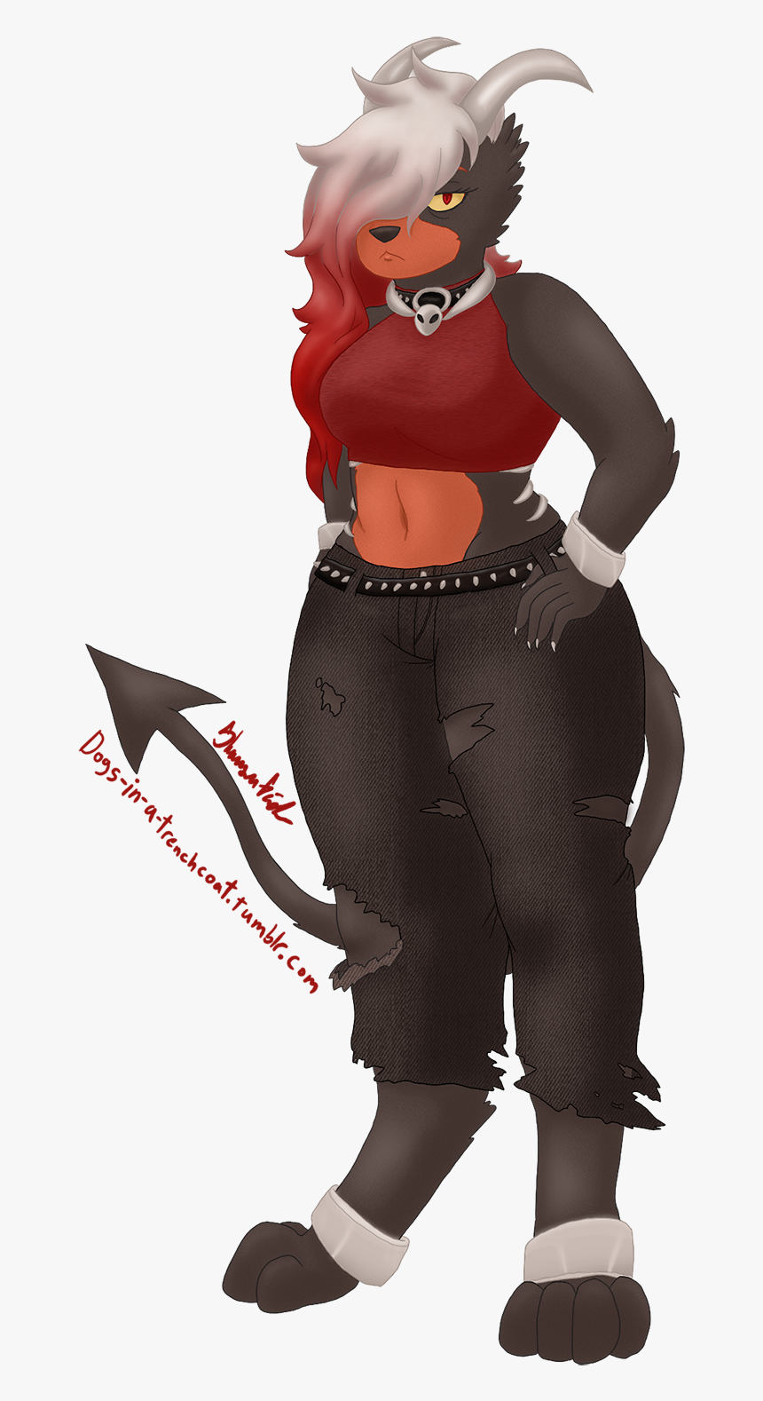 Houndoom Girl - Cartoon, HD Png Download