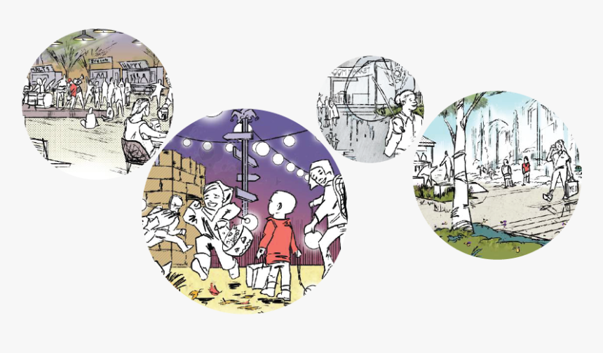 Town Square Comic Bubbles-07 - Illustration, HD Png Download