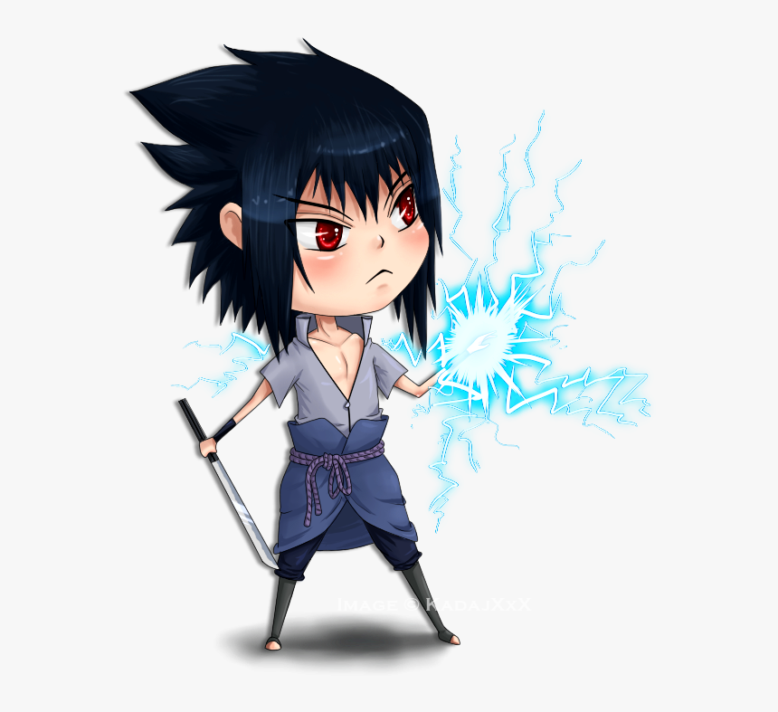 Чибик Саске И Чидори - Naruto Sasuke Chidori Chibi, HD Png Download