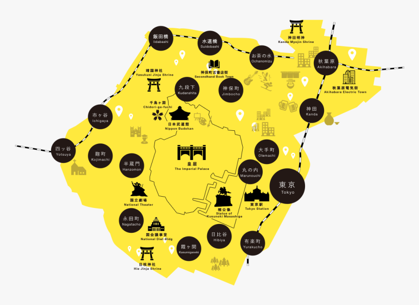 Map - District Tokyo Chiyoda Map, HD Png Download