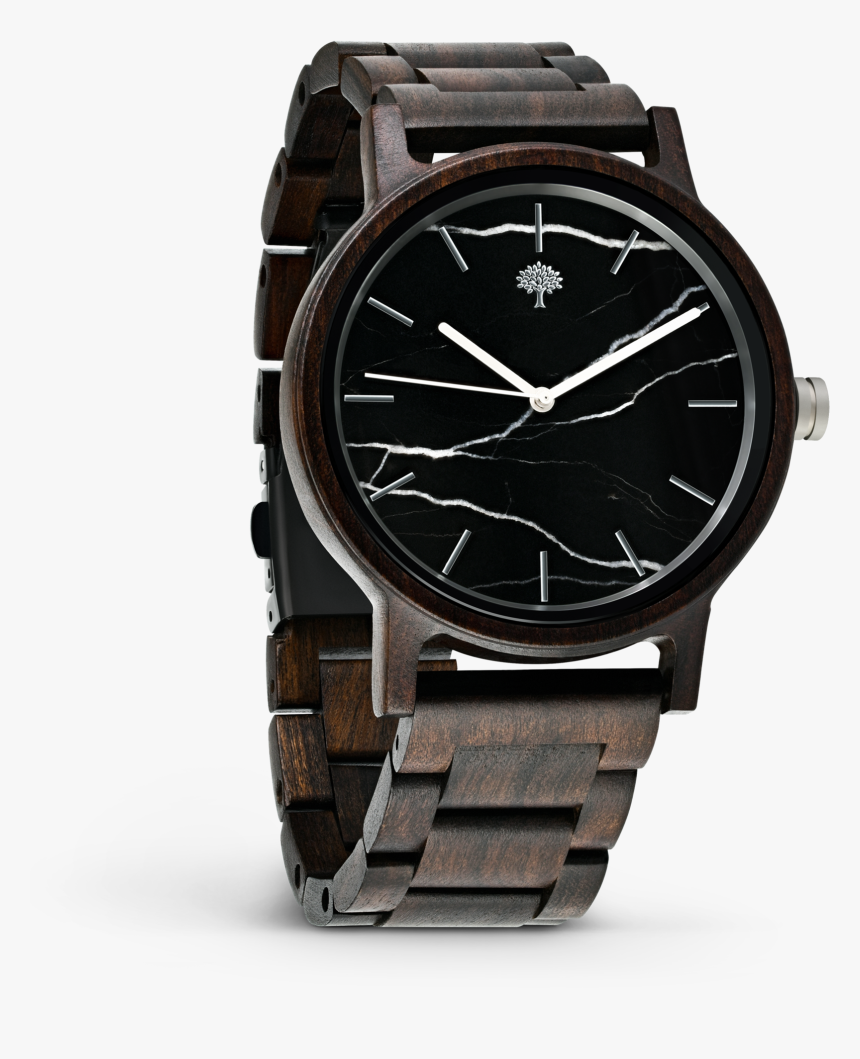 The Gaston Wood Watch Black Marble 44mm 
 Class Lazyload - Analog Watch, HD Png Download