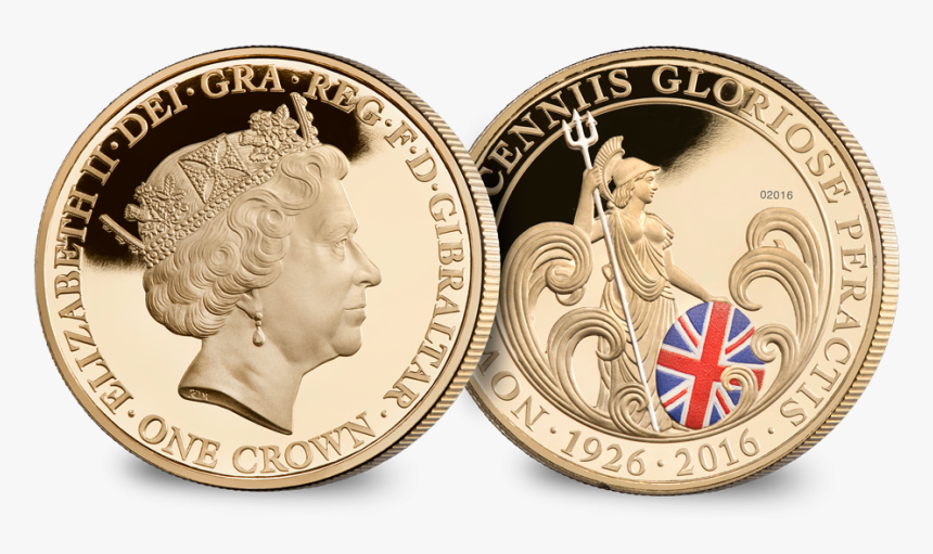 Britannia One Crown Reverse With Edge - Hm Queen Elizabeth Ii 90th Birthday Britannia Crown, HD Png Download