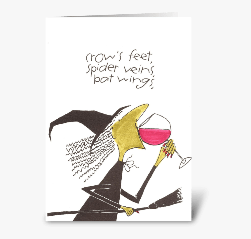 Crow S Feet, Spider Veins, Bat Wings Greeting Card - Illustration, HD Png Download