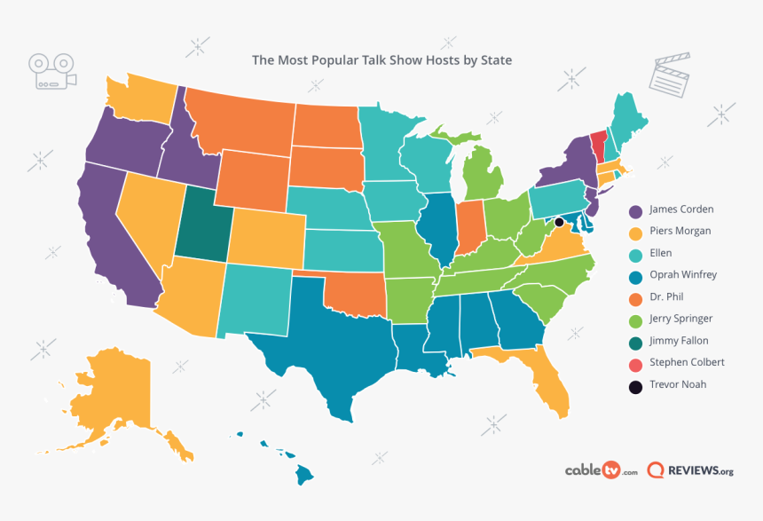 Talk Show Host Map - United States North And South, HD Png Download