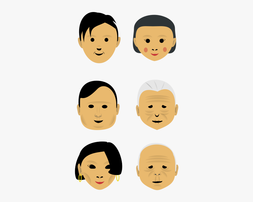 Smooth Faces Svg Clip Arts - Clipart Faces Old Woman, HD Png Download