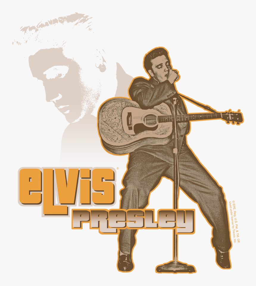 Elvis Presley The Hillbilly Cat Men S Regular Fit T-shirt - Elvis Presley With Guitar, HD Png Download