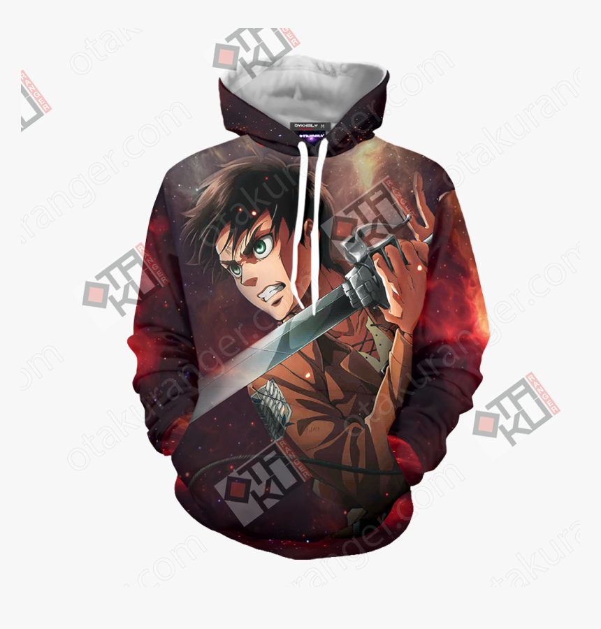 Attack On Titan Eren Jaeger 3d Hoodie - Pain Hoodie Naruto, HD Png Download