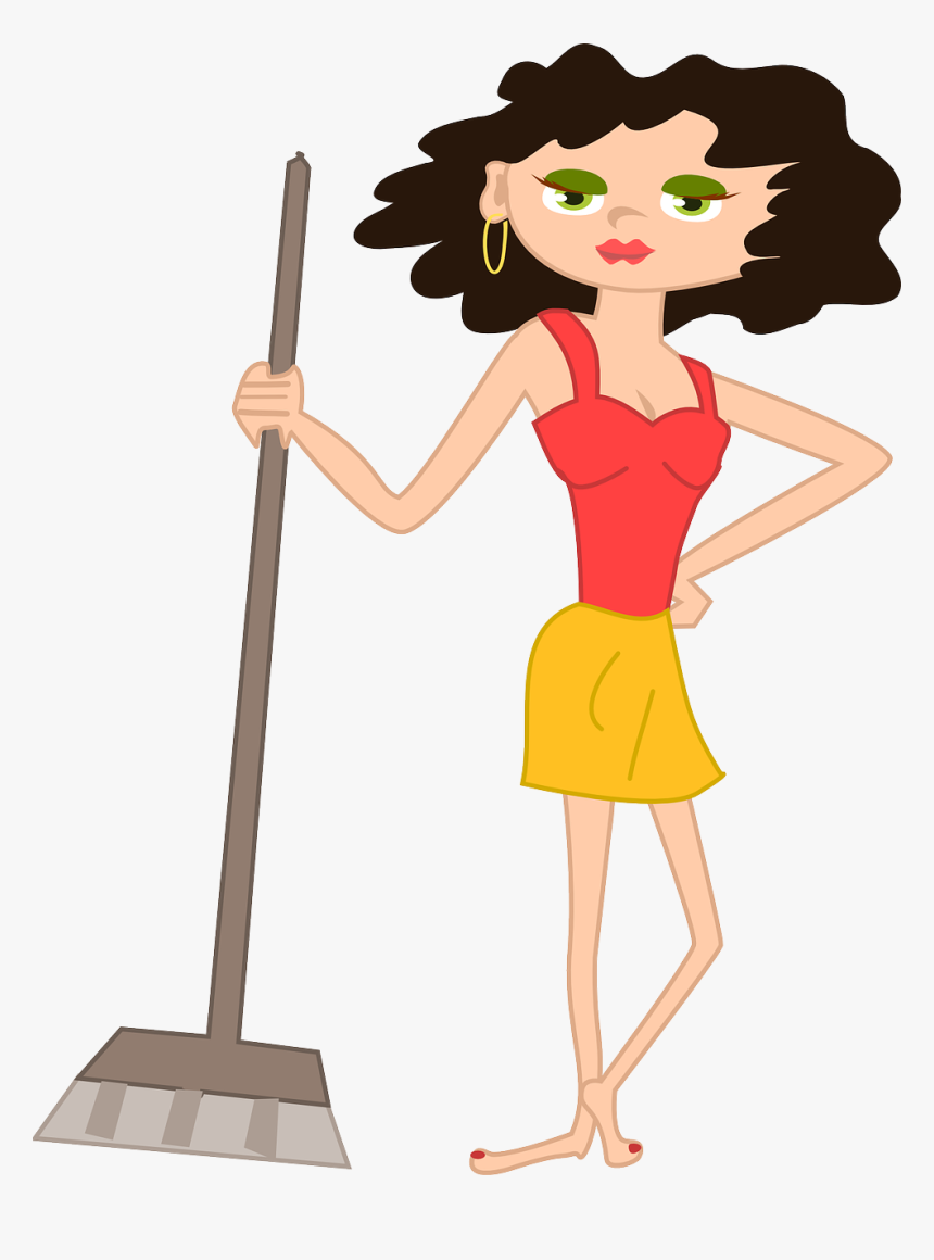 Girl With Broomstick, HD Png Download