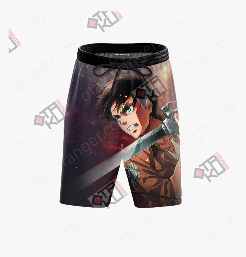 Attack On Titan Eren Jaeger 3d Beach Shorts - Evangelion Eva 01 Hoodie, HD Png Download
