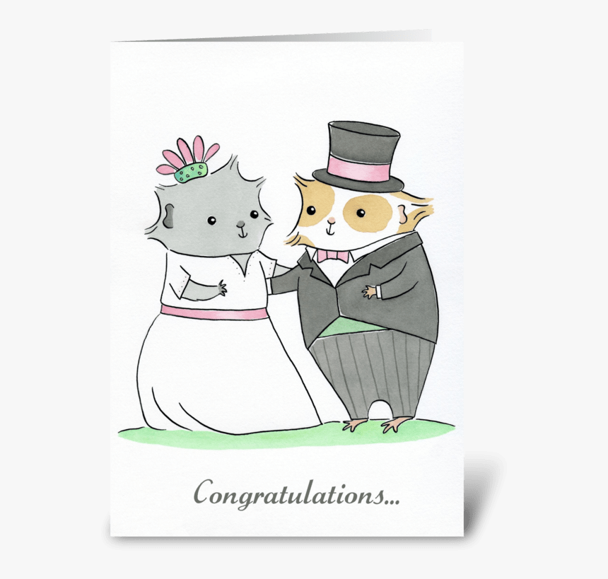 Guinea-pig Wedding Greeting Card - Cartoon, HD Png Download
