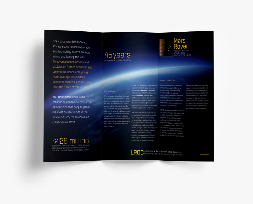 B2b Design Asu Newspace Brochure Back, HD Png Download