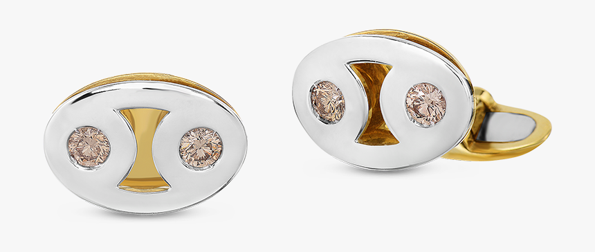 Marina Cufflinks With Brown Diamonds 
 Class - Earrings, HD Png Download