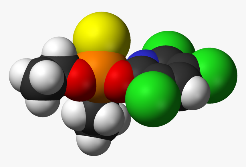 Chlorpyrifos 3d Vdw - Chemical Structure Of Chlorpyrifos, HD Png Download