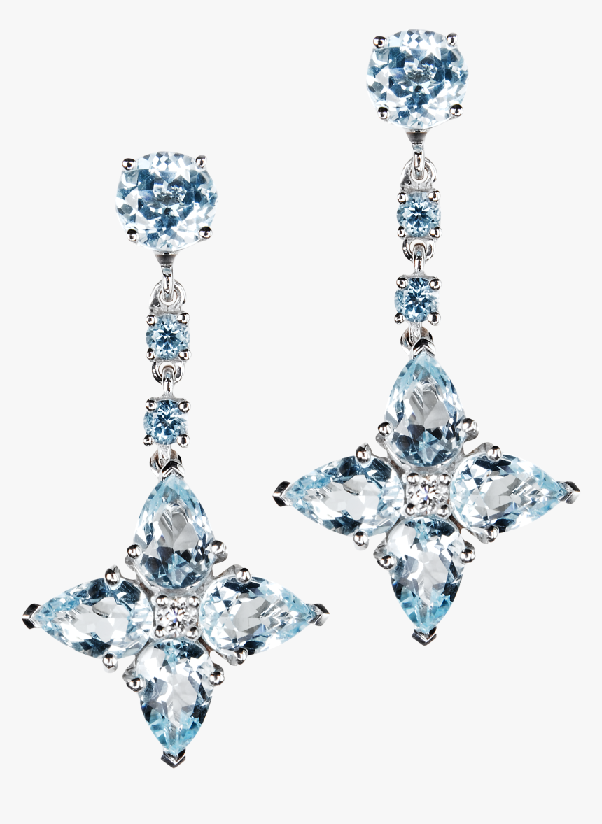 Blue Topaz Three Tier Earrings Silver, HD Png Download