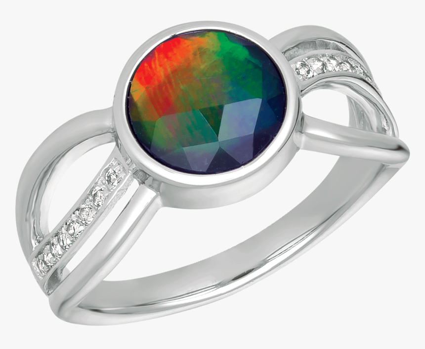 Aliza Sterling Silver Topaz Ring By Korite Ammolite - Opal, HD Png Download