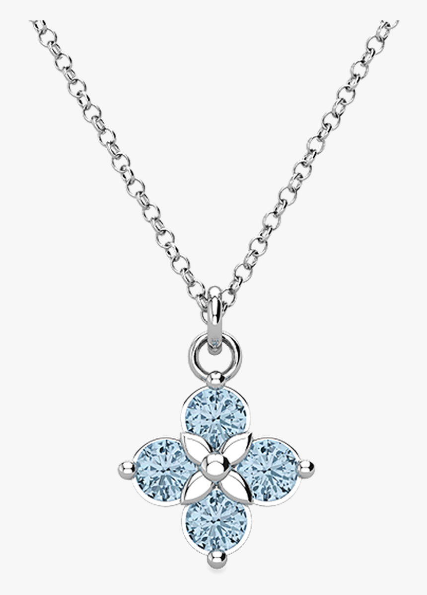 Poppy 14kw Sky Blue Topaz Necklace - Round Diamond Invisible Setting Chain Designs, HD Png Download