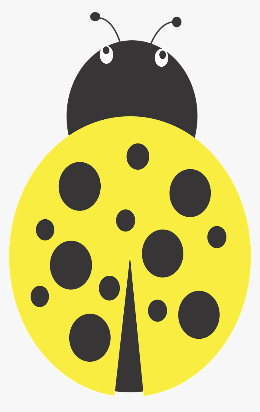 Lady, Bug, Yellow, Insect, Dots, Ai, Illustrator - Yellow Ladybug Clip Art, HD Png Download