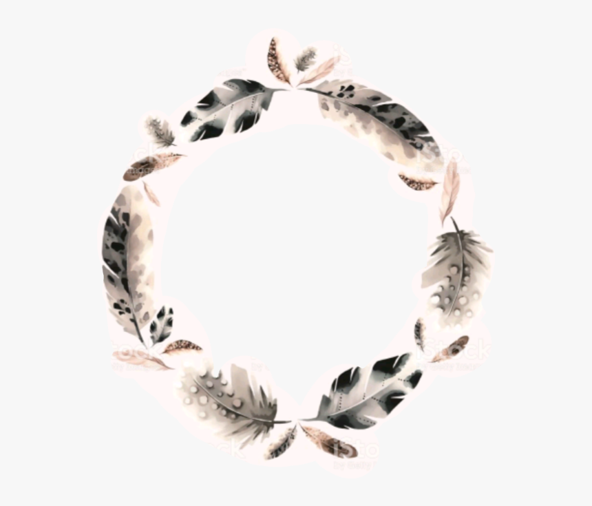 Bohemian Frame Png - Bohemian Feather Stickers Png, Transparent Png