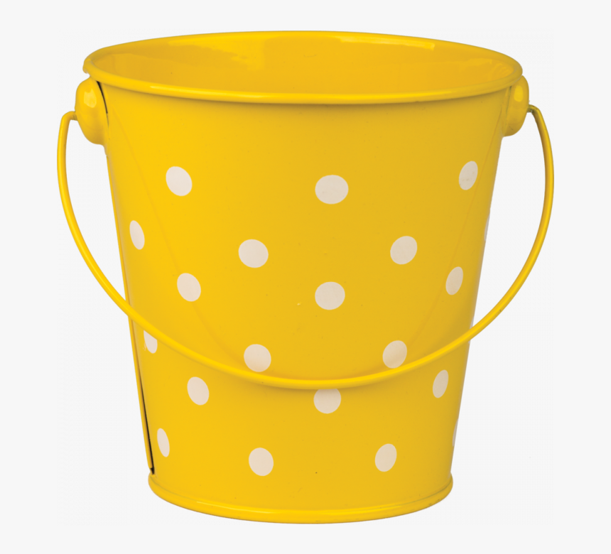 Yellow Polka Dots Bucket - Polka Dot Bucket, HD Png Download