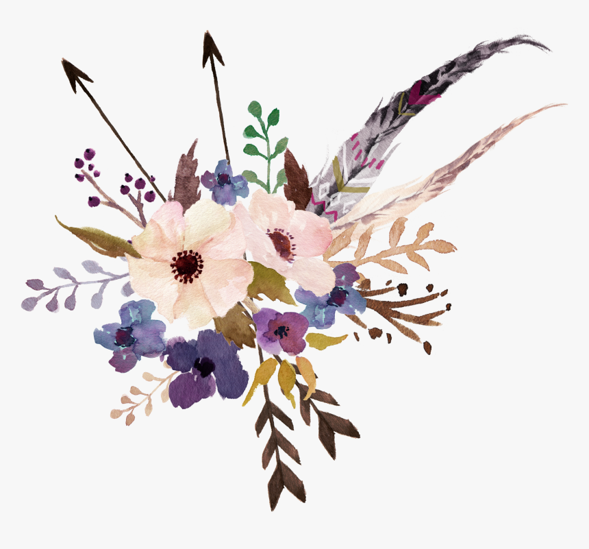Transparent Bouquet Png - Boho Floral Transparent Background, Png Download