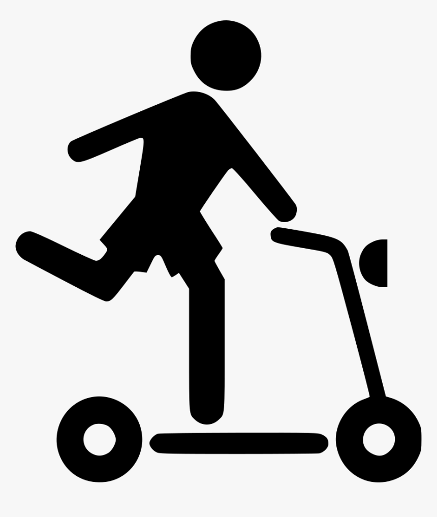 Kid Playing Boy Person - Person On Scooter Icon, HD Png Download
