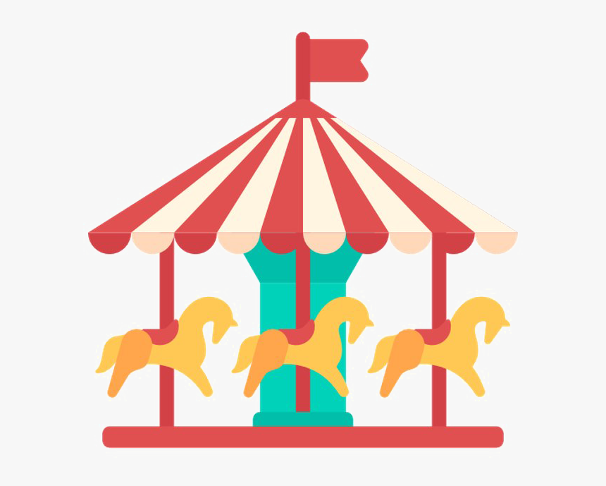 Amusement Park Carousel Transparent Image - Clipart Amusement Park Png, Png Download