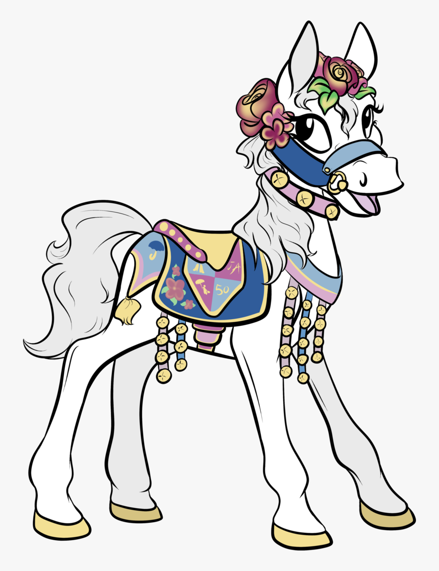 Black And White Download Clipart Carousel Horse - Disneyland Jingle Carousel Horse, HD Png Download