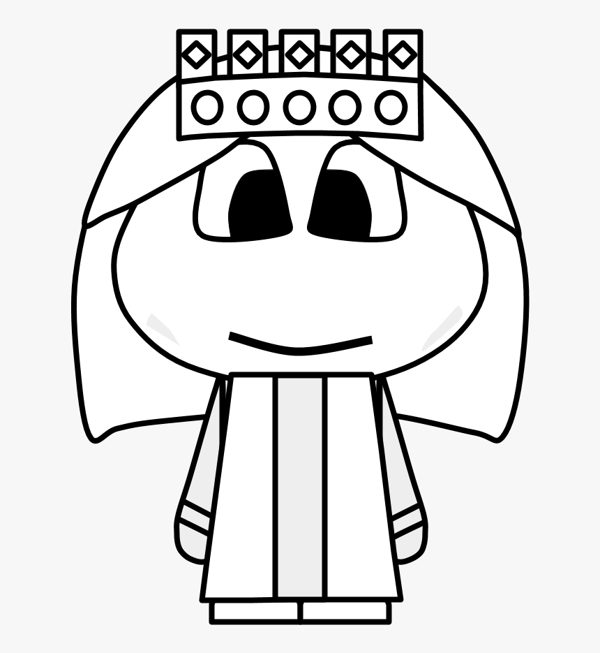 Queen, Crown, Big Eyes, Cartoon Person, Black And White - Cartoon, HD Png Download