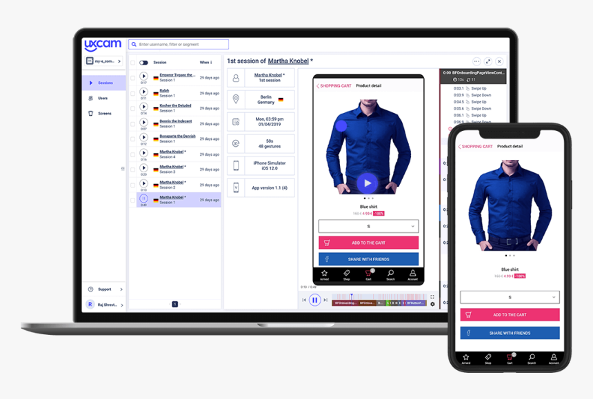 Replay User Journey - Uxcam, HD Png Download