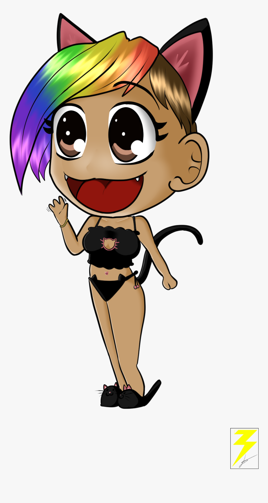 Chibi Foxy Kitty - Cartoon, HD Png Download