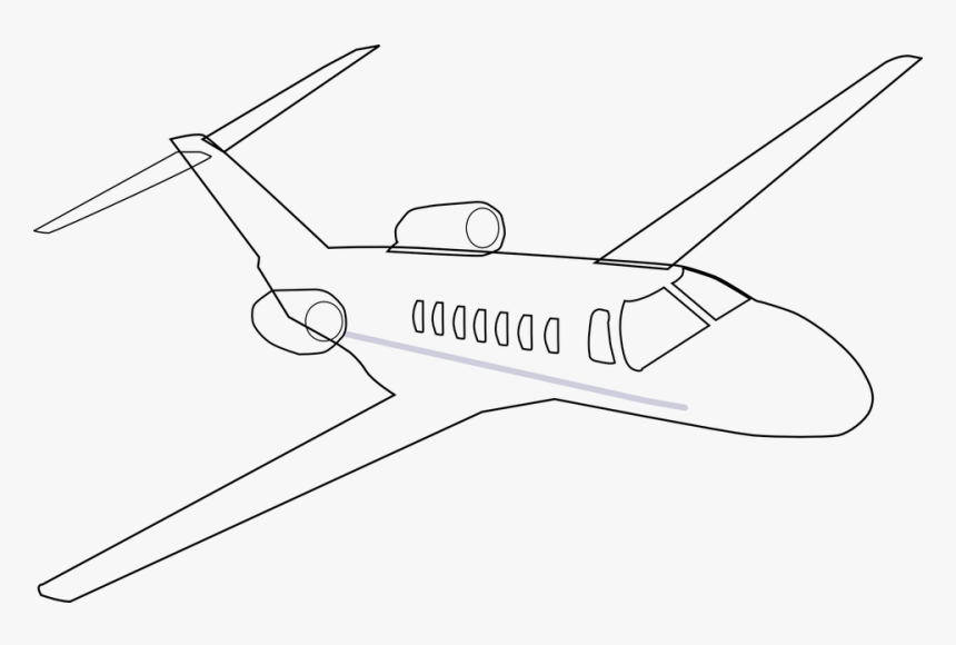 Airplane, Jet, Business, Private, Flying, Corporate - Uçak Çizme, HD Png Download