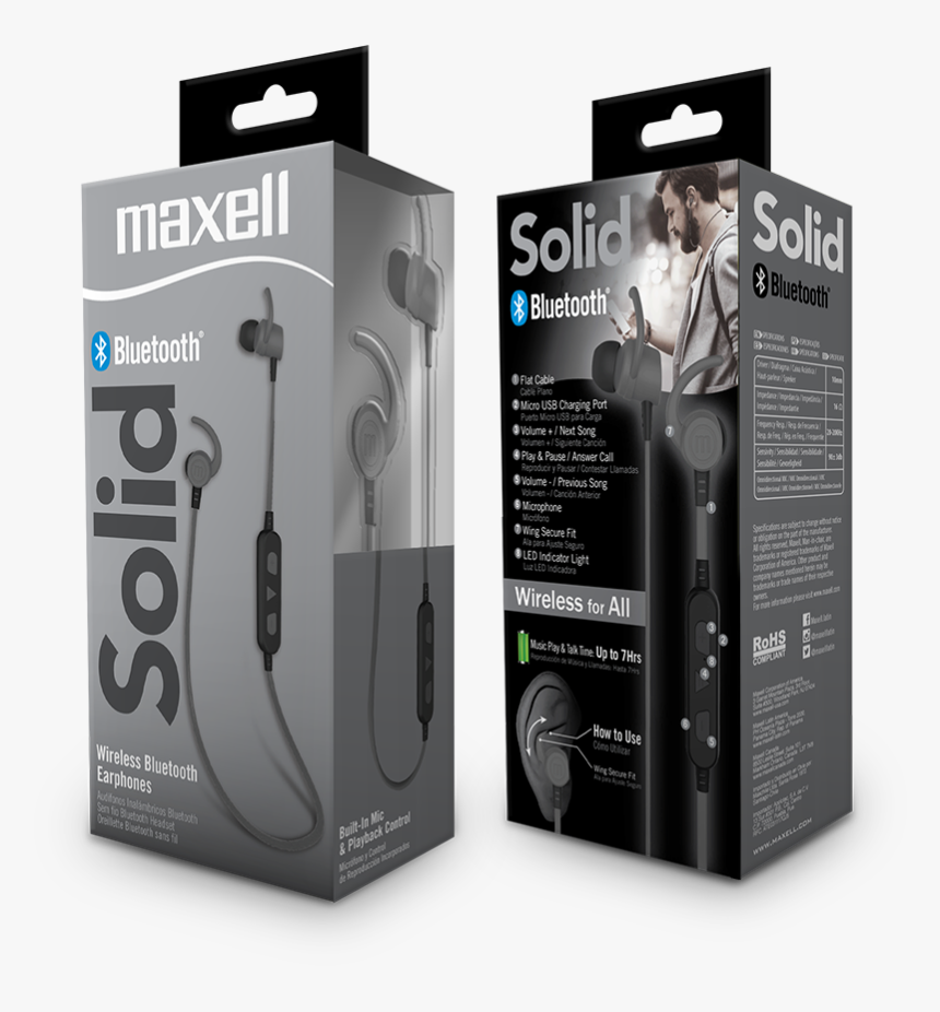 Maxell Solid Wireless Bluetooth Earphones, HD Png Download