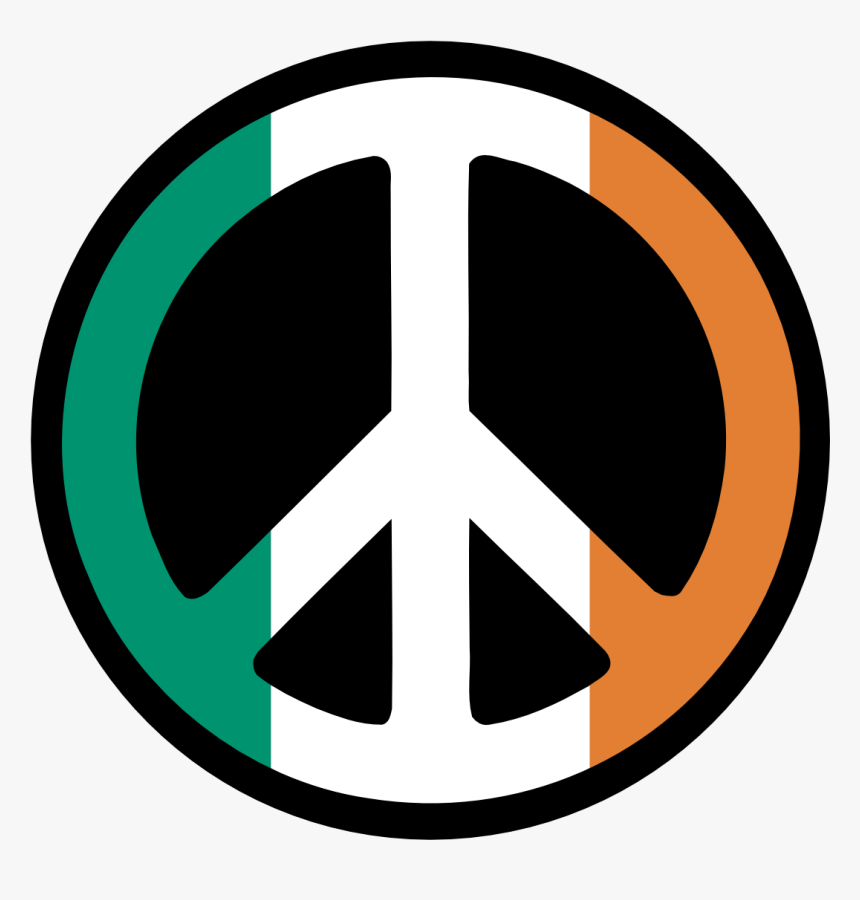 Ireland Flag Peace Sign Saint Patricks Day Irish 555px - Ireland Flag, HD Png Download
