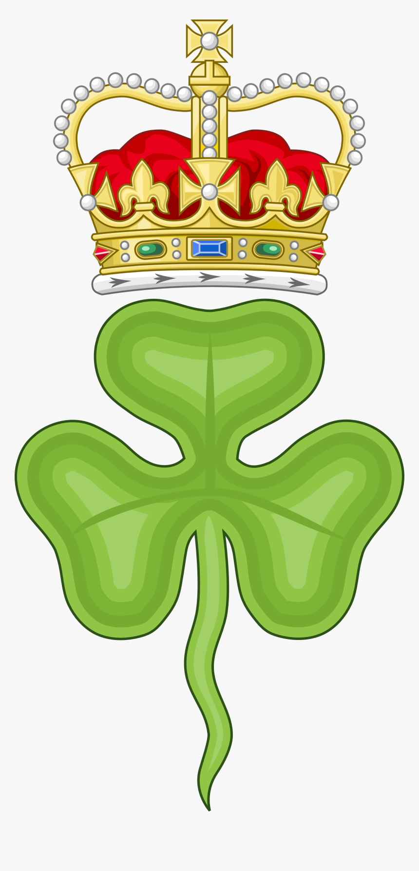 Saint Pattys Shamrock Royal Badge Ireland Flag Saint - King Charles Royal Cypher, HD Png Download