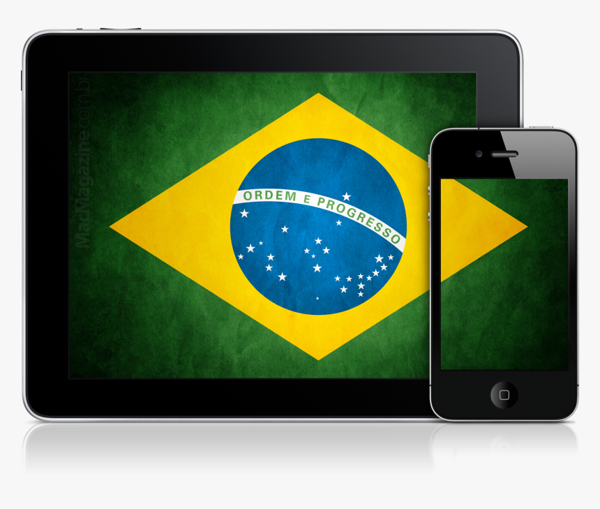 Ipad E Iphone 4 Com A Bandeira Do Brasil , Png Download, Transparent Png