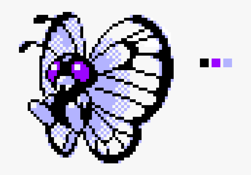 Butterfree Pixel Art Grid, HD Png Download