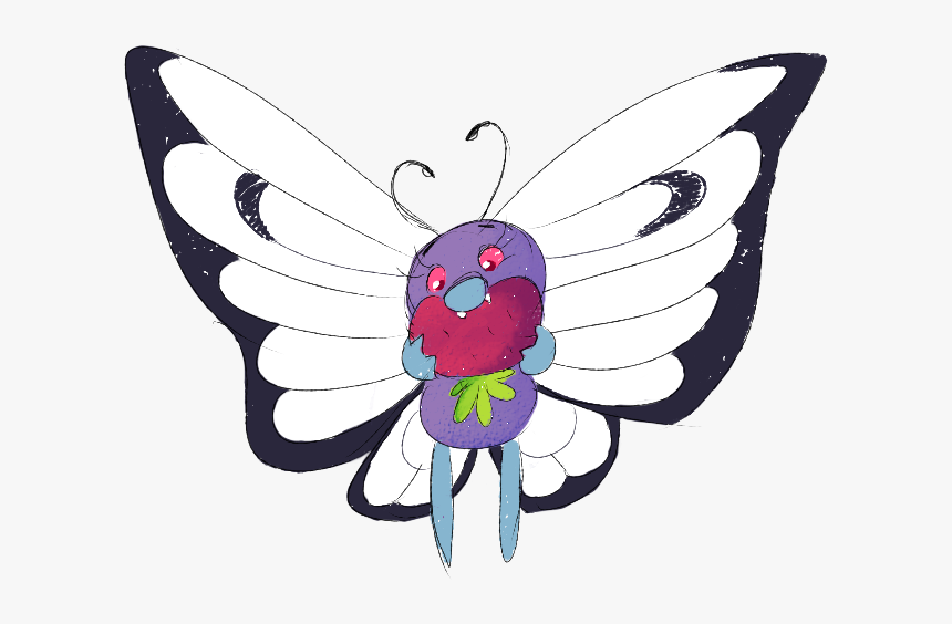 #012 Butterfree Went With A Different Art Style On - Cartoon, HD Png Download