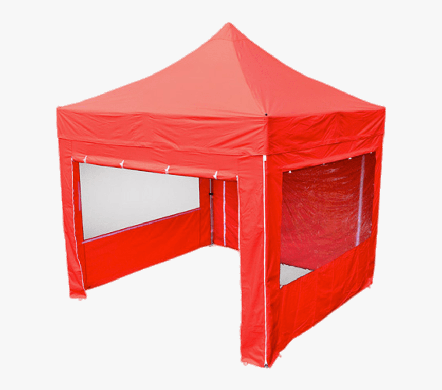 Red Garden Canopy With Windows Transparent Png - Partytält 3x3 Med Väggar, Png Download