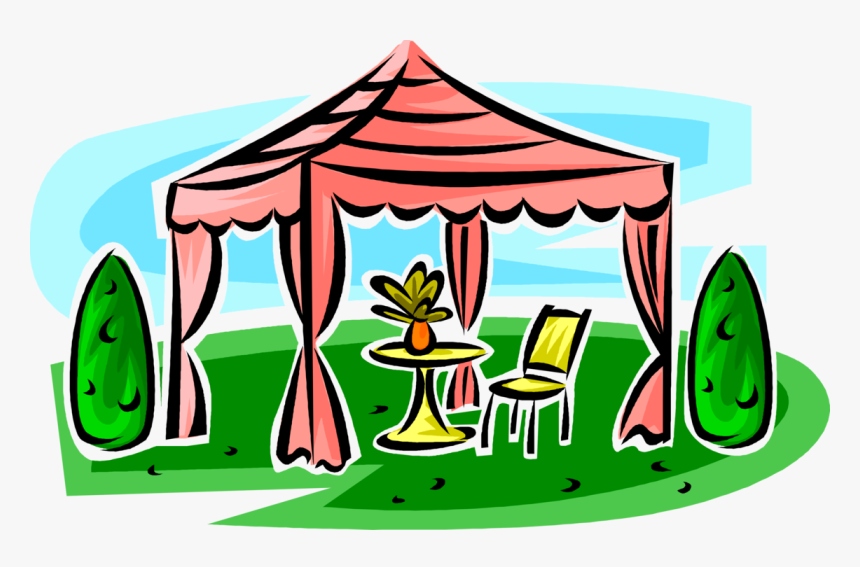 Vector Illustration Of Gazebo Tent Pavilion Structure - Canopies Clipart, HD Png Download