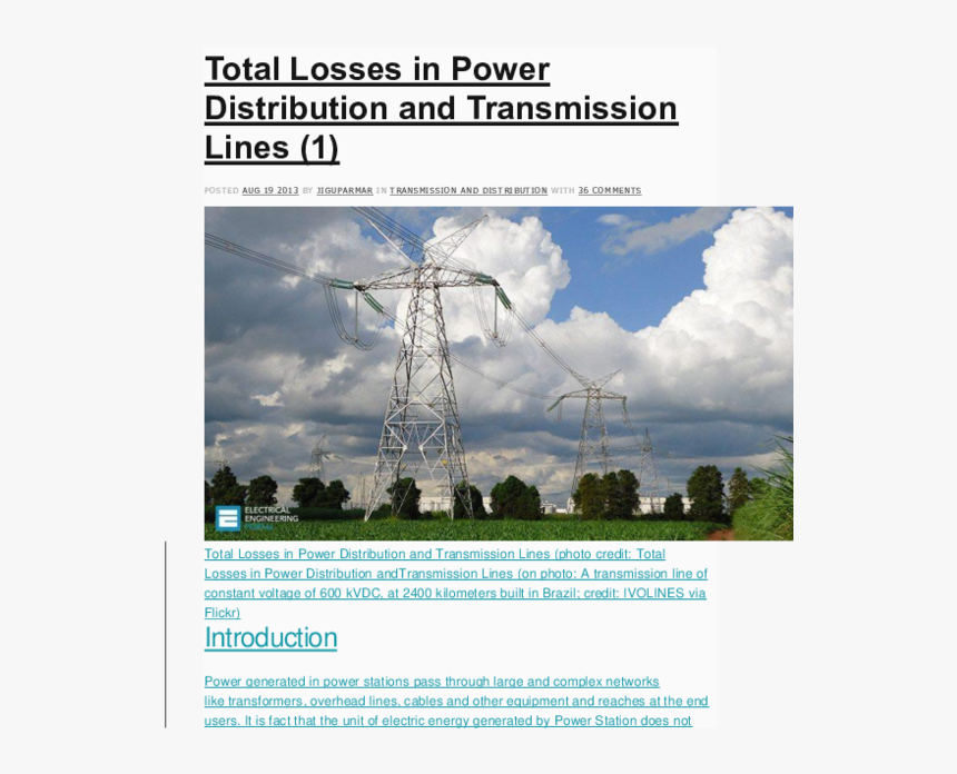 Overhead Power Line, HD Png Download
